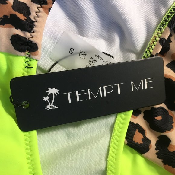 TEMPT ME Crisscross Lace Up Contrasting Swimsuit 🐆 NEW WITH TAGS! - Picture 8 of 10